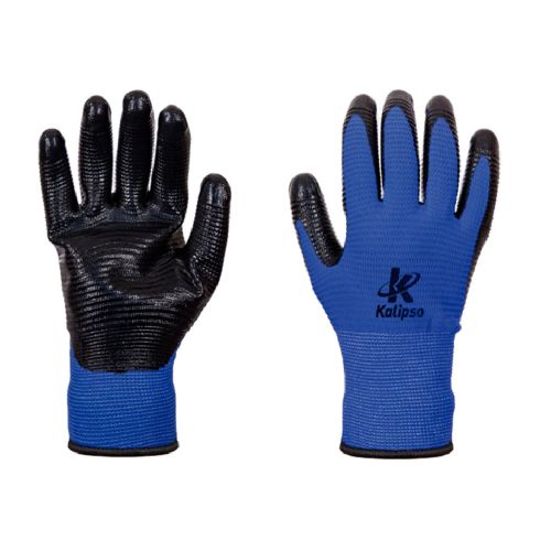 LUVA KALIPSO NITRILICA NBR WAVE PRO PRETO COM AZUL CA CA 50279