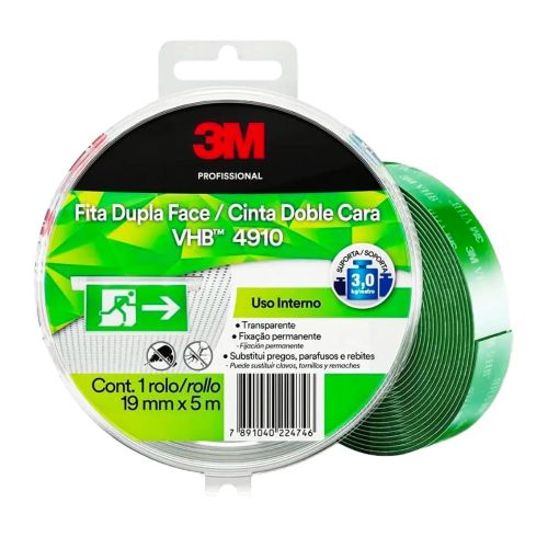 Fita 3M Dupla Face 19MMX5M VHB 4910