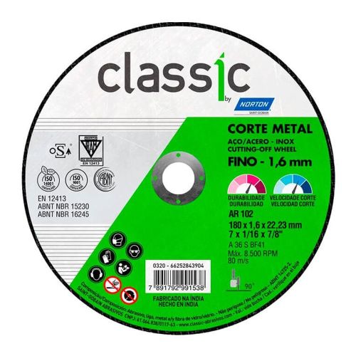 Disco Norton Corte Inox 7"X1.6X7/8" AR102 Classic