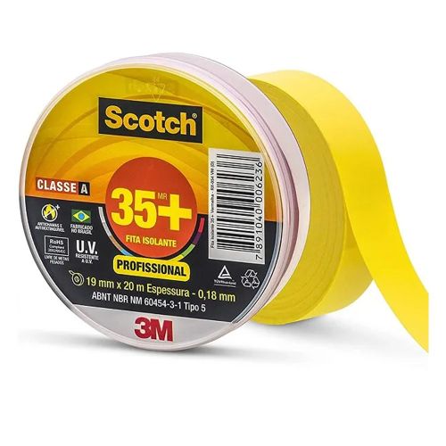 Fita 3M Isolante 19MMX20M 35+ Amarela