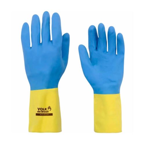 Luva Volk Latex Neop Amarelo e Azul G CA 37900