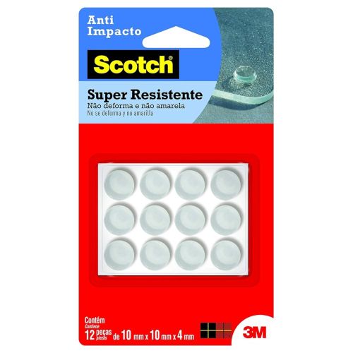 Protetor 3M Anti Impacto Médio Scotch Redondo 12 Unidades
