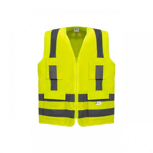 COLETE KALIPSO REFLETIVO BLUSAO LISO VERDE COM 4 BOLSOS