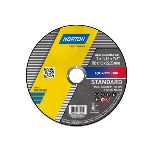 Disco Norton Corte Fino 7"X1.6MMX7/8" Inox Standard